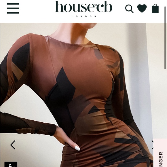 HOUSE OF CB CASSIDY Brown Print MIDI Dress - Picture 2 of 9
